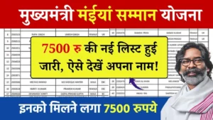 Maiya Samman Yojana RS 7500 List